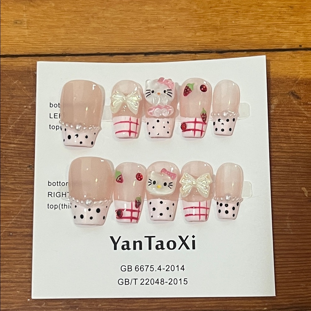 Cute Nail Art Set with Cartoon Design Size M